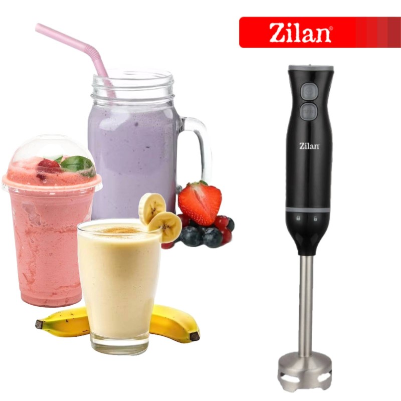 Mixer vertical Zilan ZLN5220 Negru, putere 250W, lame din otel, baza detasabila