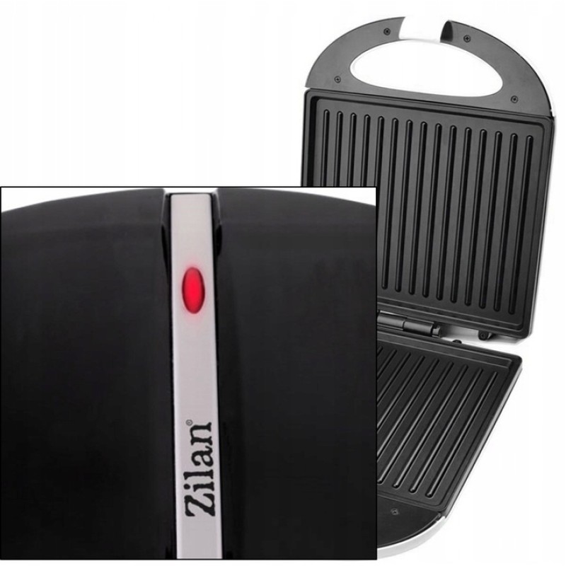 Sandwich maker XL Zilan ZLN4841 Negru, putere 1600W, indicator luminos, capacitate 4 portii