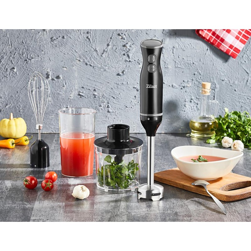 Mixer vertical Zilan ZLN5244 Negru, putere 250W, 2 viteze, mai multe capete