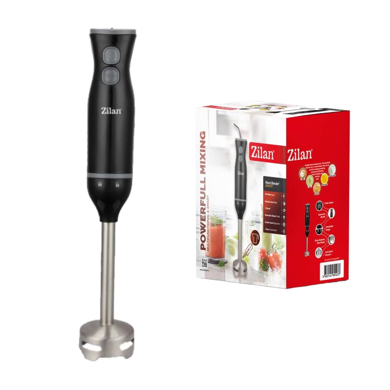 Mixer vertical Zilan ZLN5237 Negru, pahar gradabil inclus, putere 250W, doua viteze