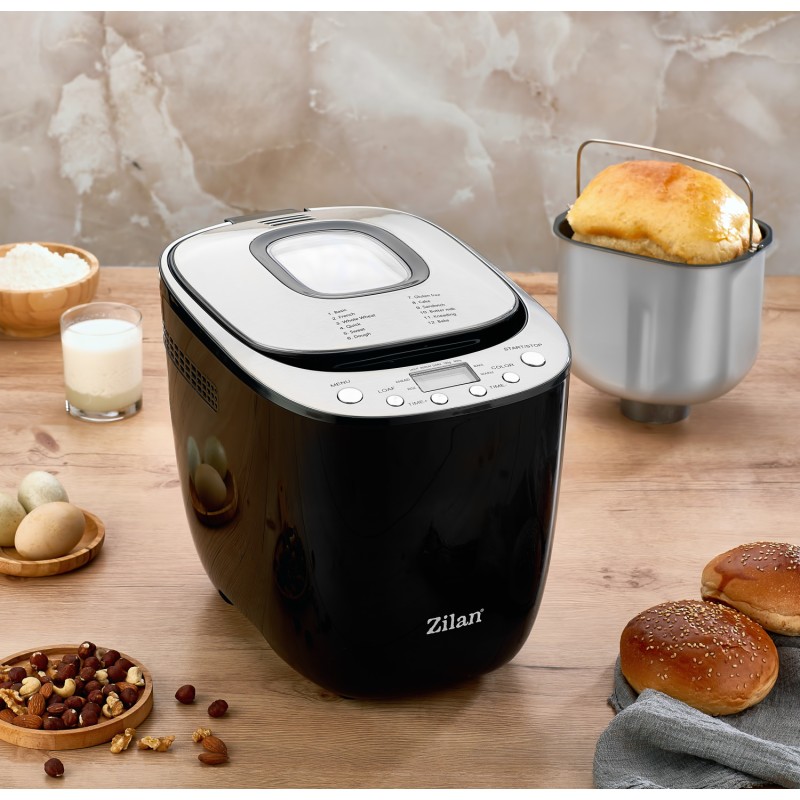 Masina de facut paine Zilan ZLN5213 Negru, putere 550W, ecran digital, coacere ajustabila
