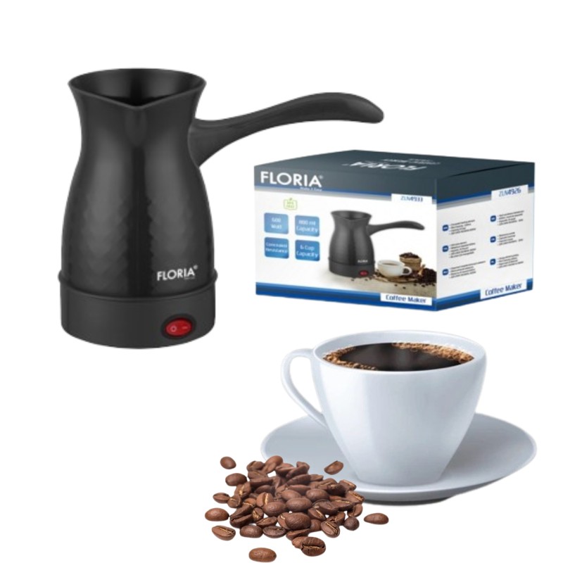 Ibric electric Floria ZLN4933 Negru, putere 600W, capacitate 600 ml, 6 cesti, Negru