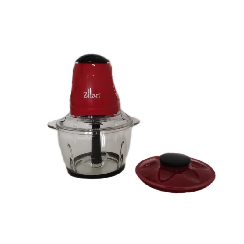 Mini tocator Zilan ZLN5619 Rosu, putere 200W, capacitate 1L, vas din sticla