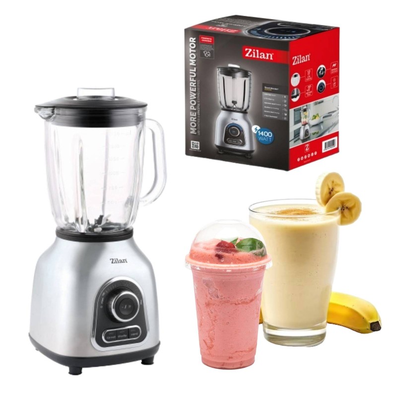 Blender Zilan ZLN5596 Inox, putere 1400 W, capacitate 1.75L, viteza ajustabila