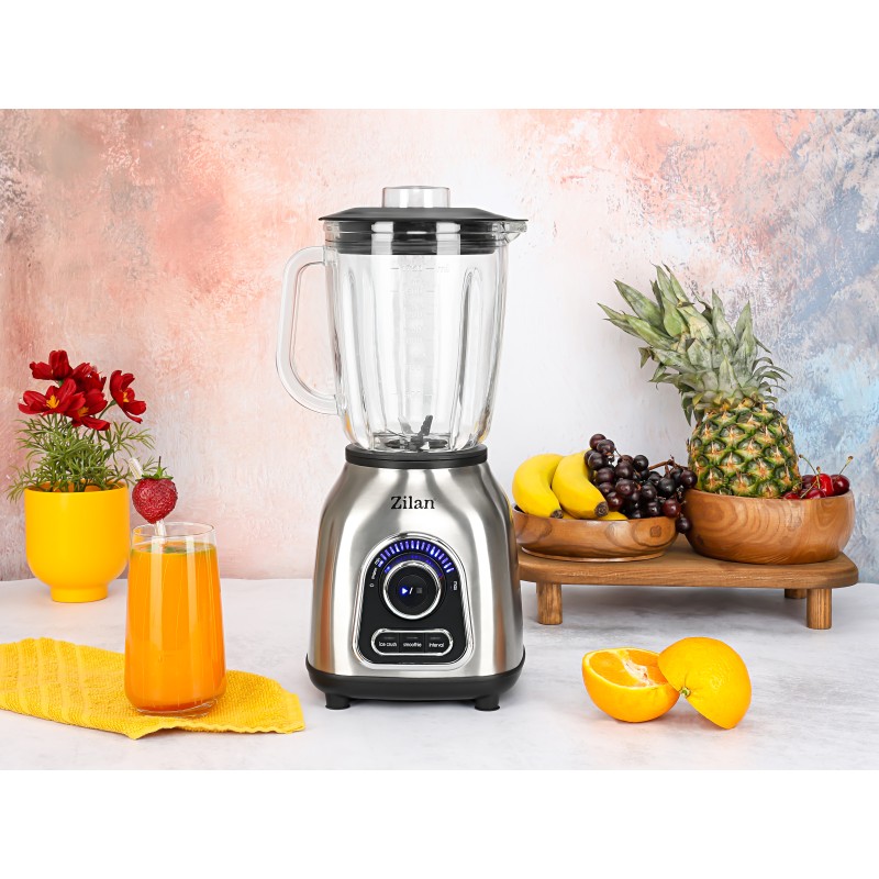 Blender Zilan ZLN5596 Inox, putere 1400 W, capacitate 1.75L, viteza ajustabila