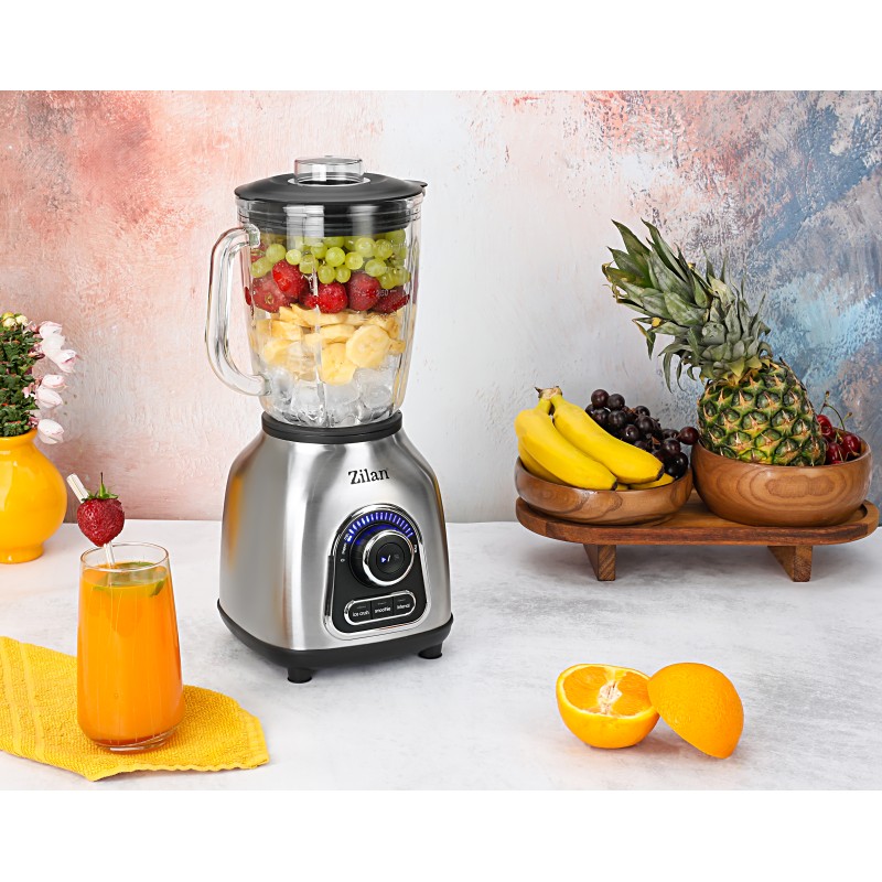 Blender Zilan ZLN5596 Inox, putere 1400 W, capacitate 1.75L, viteza ajustabila