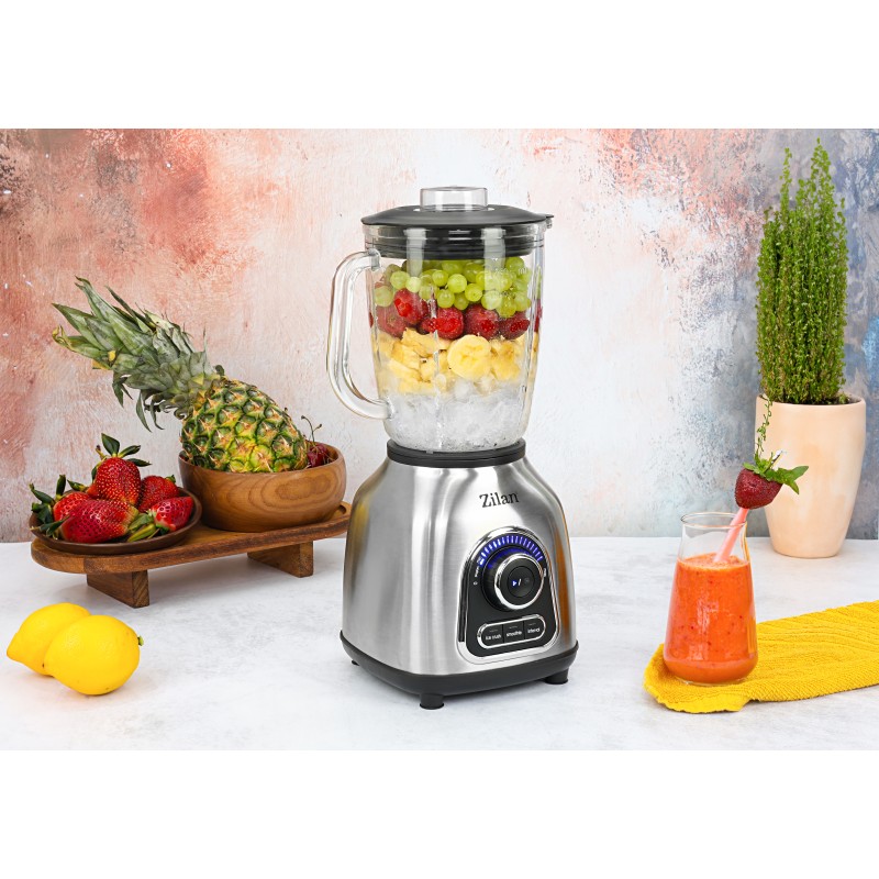 Blender Zilan ZLN5596 Inox, putere 1400 W, capacitate 1.75L, viteza ajustabila