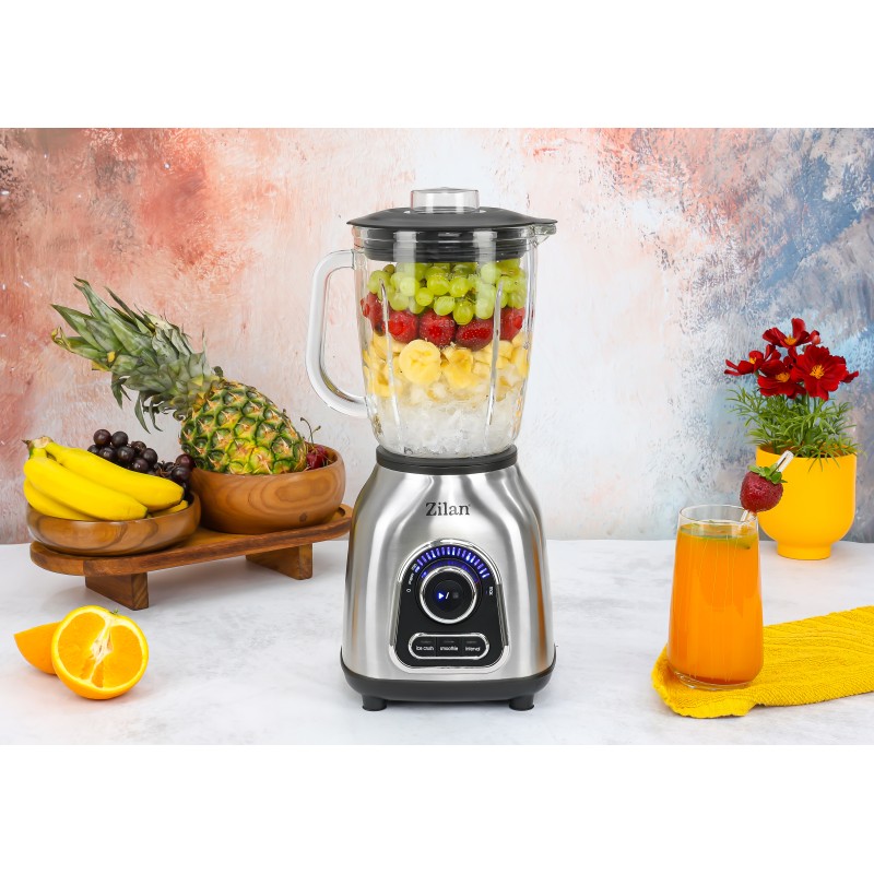 Blender Zilan ZLN5596 Inox, putere 1400 W, capacitate 1.75L, viteza ajustabila