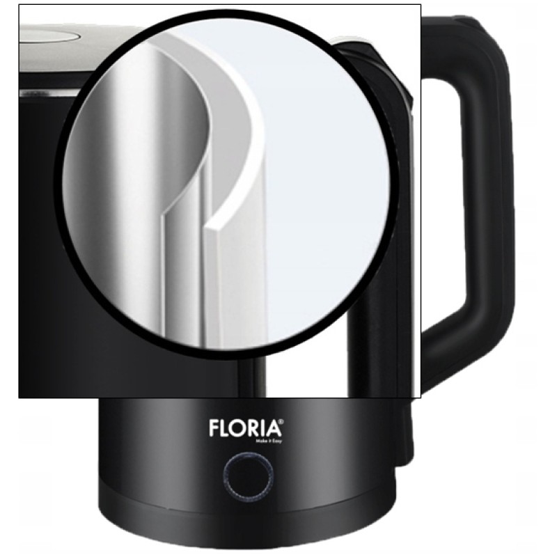 Fierbator electric Floria ZLN4919 Negru, putere 1500W, capacitate 2 L, indicator luminos