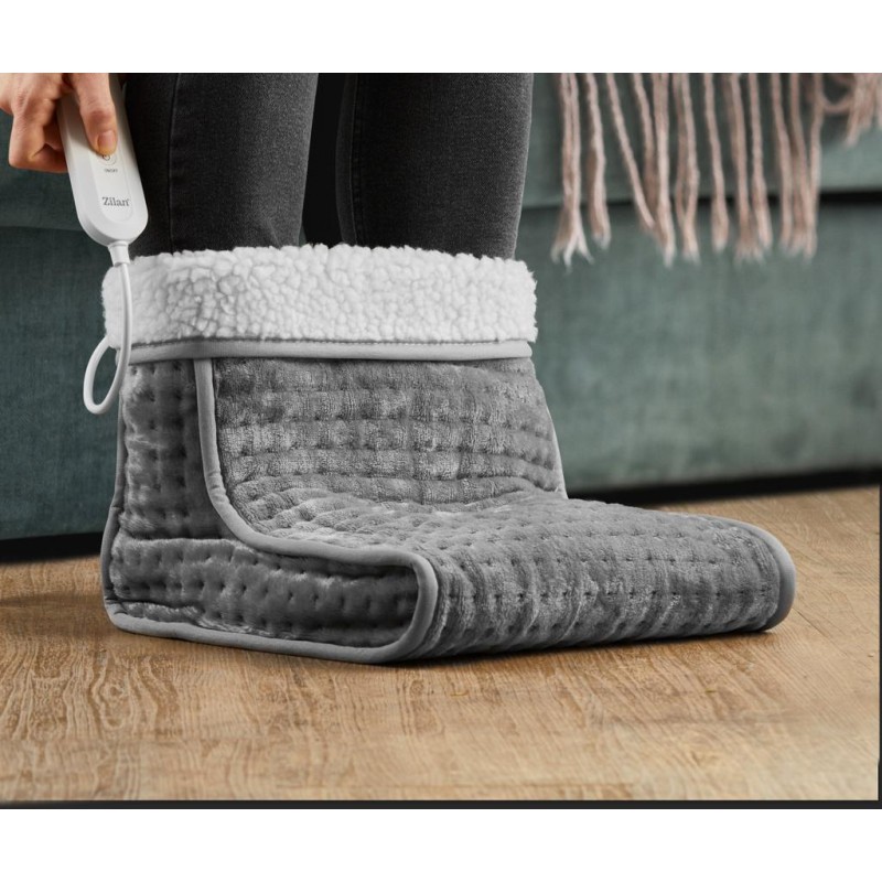 Incalzitor pentru picioare ZIlan ZLN6463 Gri, putere 100W, 4 trepte de temperatura, blana in interior