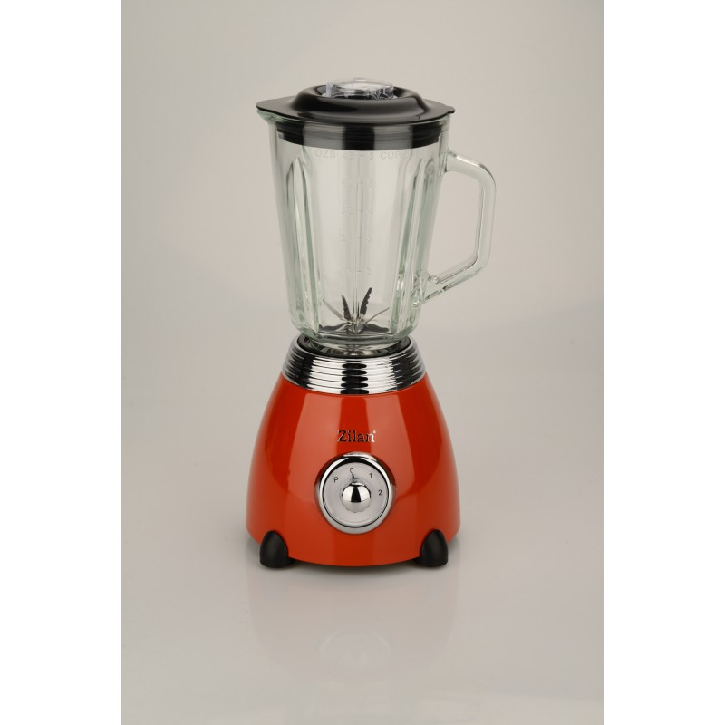 Blender RETRO Zilan ZLN7057 Rosu, capacitate 1.5 L, putere 500W, lame din otel