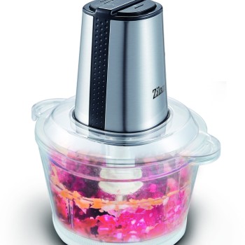 Tocator legume-fructe ZILAN ZLN-3888, Putere 300W, Vas din sticla 1.6L, 4 lame inox, 2 trepte de viteza