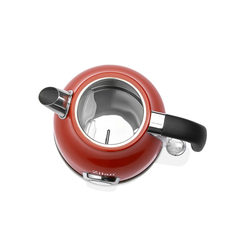 Fierbator RETRO Zilan ZLN7033 Rosu, Capacitate 1.7 Litri, Putere 2200W, Rotire 360