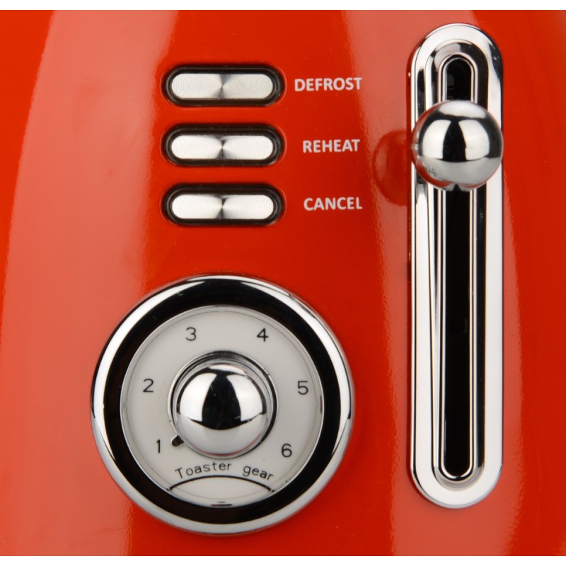 Prajitor RETRO Zilan ZLN7040 Rosu, 6 trepte de prajire, indicator luminos pentru semnalizare