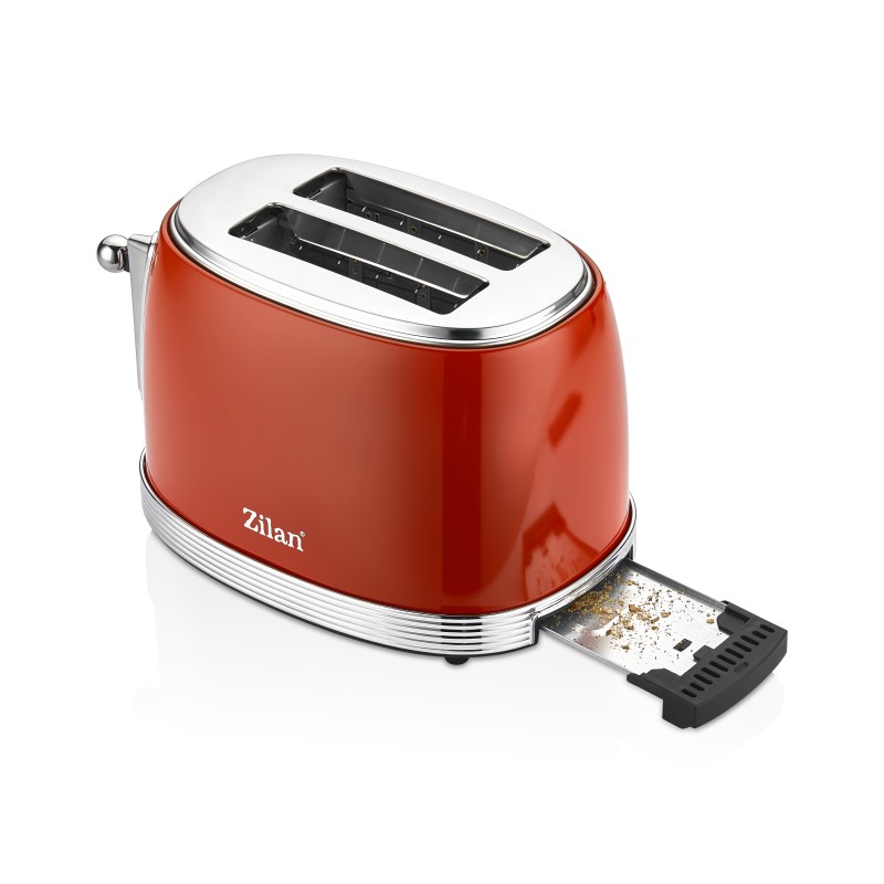 Prajitor RETRO Zilan ZLN7040 Rosu, 6 trepte de prajire, indicator luminos pentru semnalizare