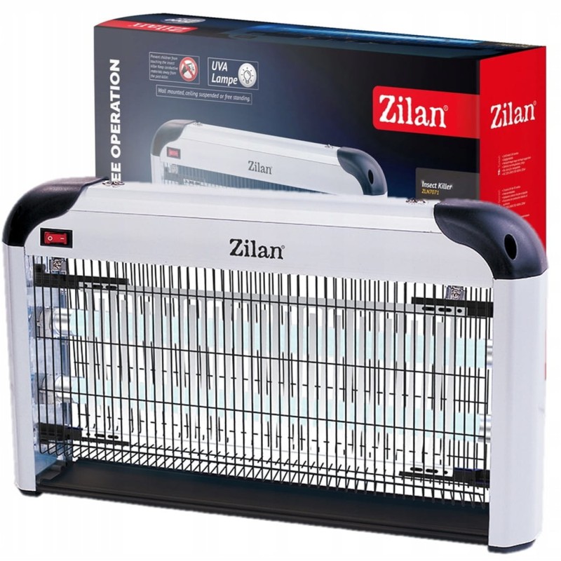 Aparat electric anti-insecte Zilan ZLN7071 Gri, doua lampi  cu UV, buton de pornire si oprire