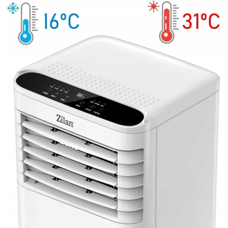 Aer conditionat portabil Zilan ZLN7101 Alb, functie de racire, dezumidificare si ventilatie,9000 btu, filtru detasabil