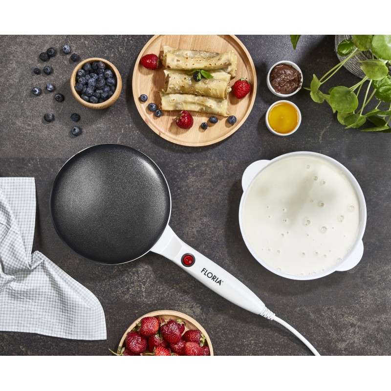 Aparat pentru facut clatite Floria ZLN7911 Alb, 700W, cu diamentru de 20 cm