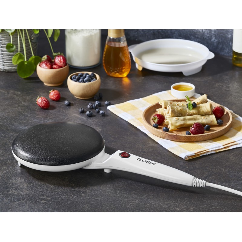 Aparat pentru facut clatite Floria ZLN7911 Alb, 700W, cu diamentru de 20 cm