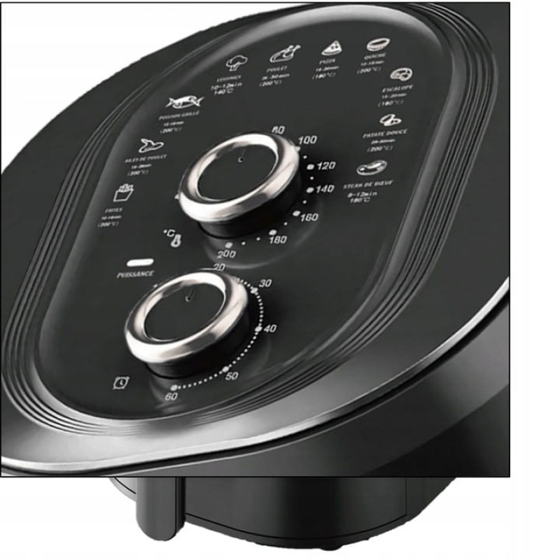 Friteuza cu aer cald Floria ZLN8009 Neagra, putere 1360W, Capacitate 6 Litri, temperatura reglabila