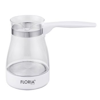 Ibric electric Floria ZLN8139 Alb, carcasa din sticla, capacitate de 0.5 Litri, putere 800W