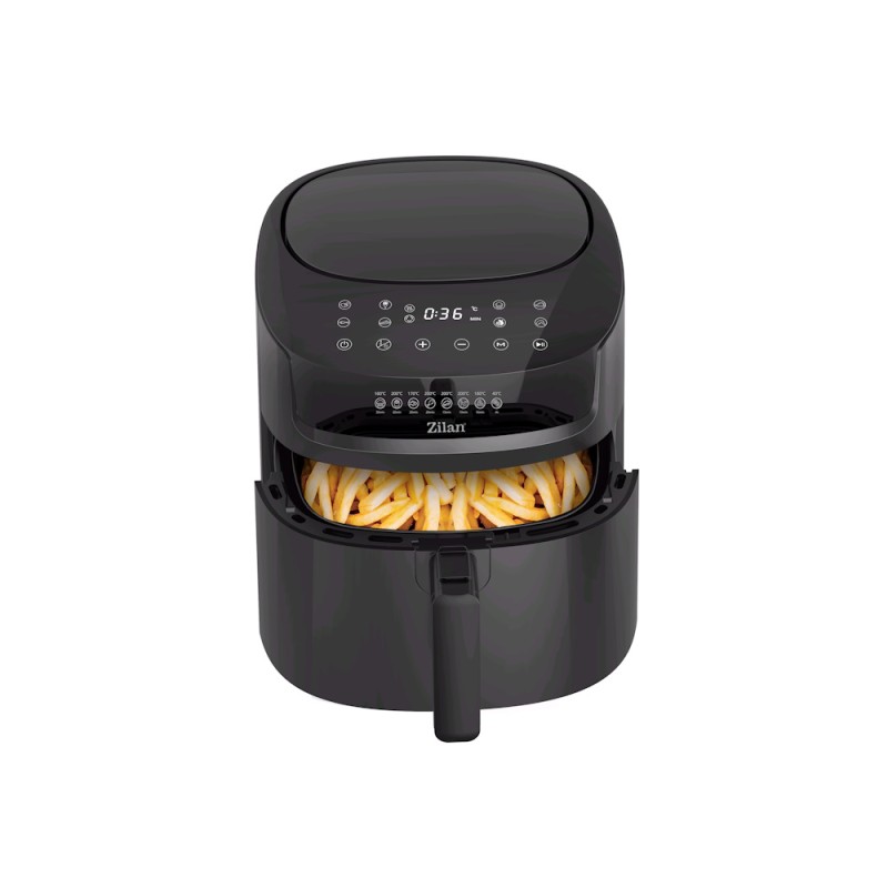 Friteuza cu aer cald Zilan ZLN7999 Negru, putere 1800 W, ecran digital, panou cu comenzi tactile