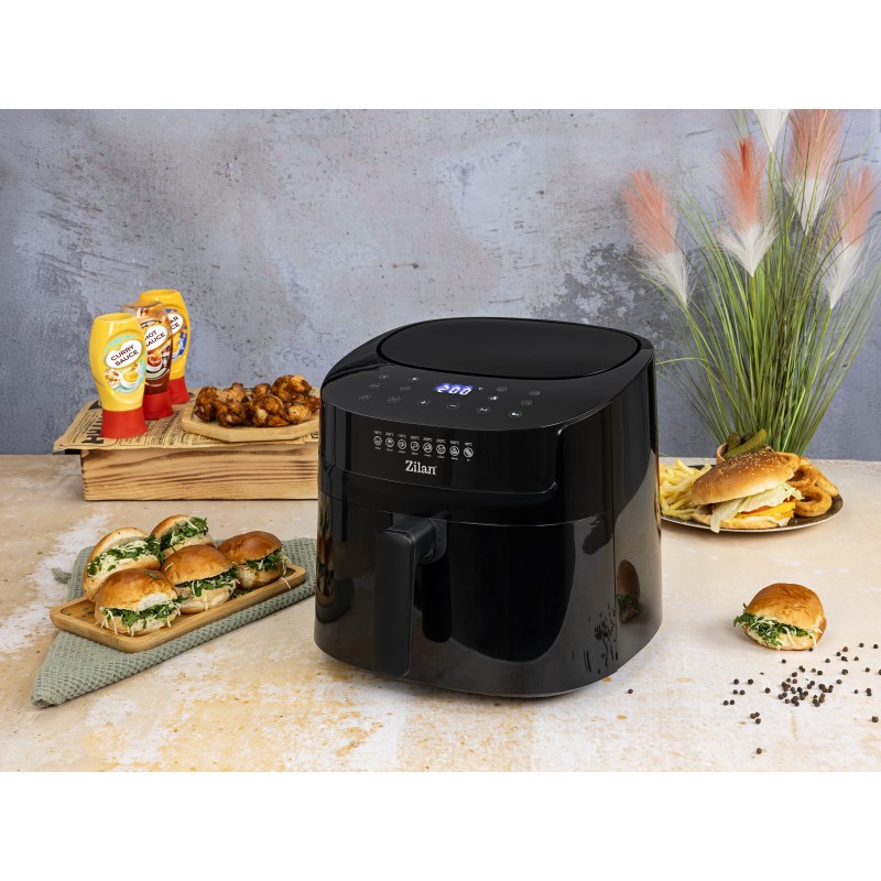 Friteuza cu aer cald Zilan ZLN7999 Negru, putere 1800 W, ecran digital, panou cu comenzi tactile