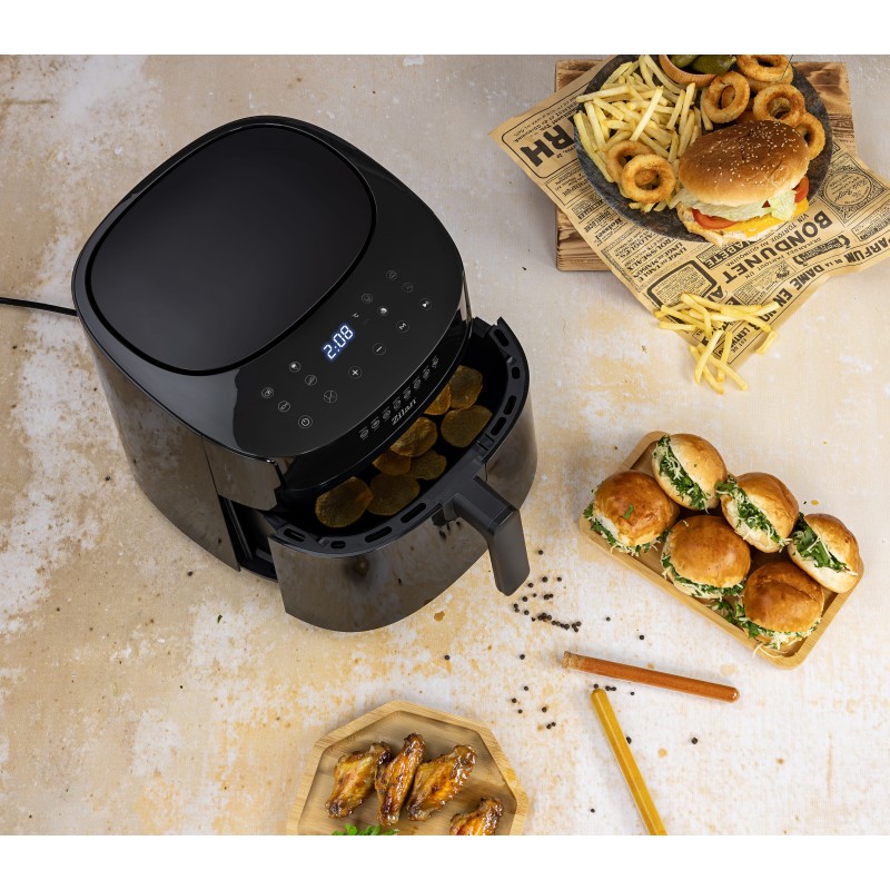 Friteuza cu aer cald Zilan ZLN7999 Negru, putere 1800 W, ecran digital, panou cu comenzi tactile