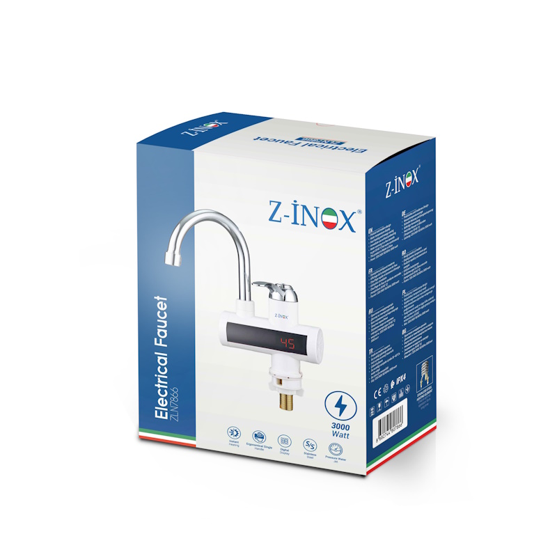 Robinet electric Z-Inox ZLN7866 Alb, ecran digital, incalzire instanta