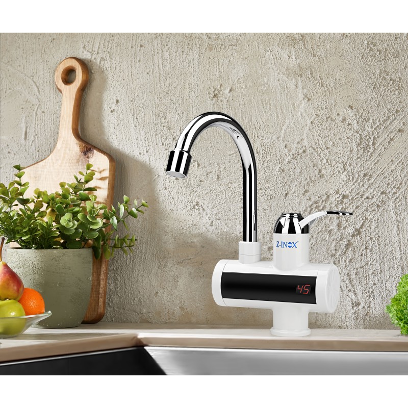 Robinet electric Z-Inox ZLN7866 Alb, ecran digital, incalzire instanta