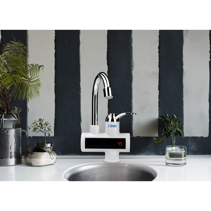 Robinet electric Z-Inox ZLN7866 Alb, ecran digital, incalzire instanta