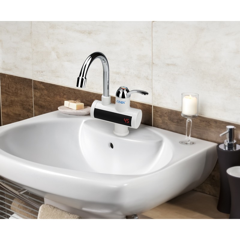 Robinet electric Z-Inox ZLN7866 Alb, ecran digital, incalzire instanta