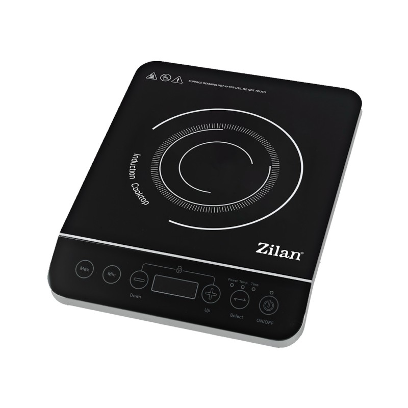 Plita cu inductie Zilan ZLN8078 Neagra, putere 2000W, geam din cristal negru