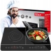 Plita cu inductie Zilan ZLN8088 Neagra, doua ochiuri, putere 3500W, geam din cristal negru