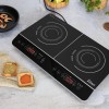 Plita cu inductie Zilan ZLN8088 Neagra, doua ochiuri, putere 3500W, geam din cristal negru