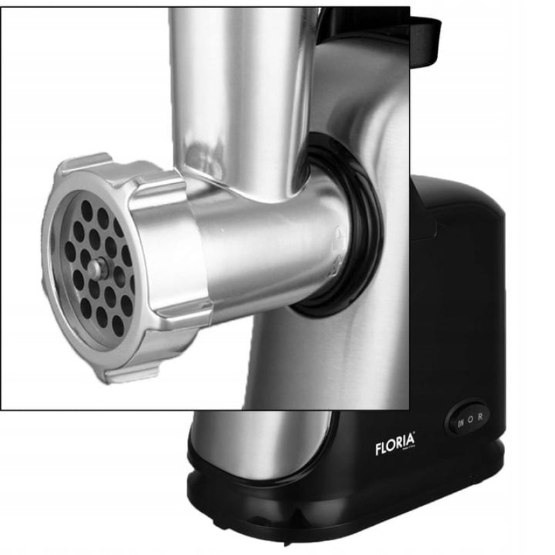 Masina de tocat Floria ZLN7965 Neagra, putere 1300W, doua site, functie de revers, lama din otel