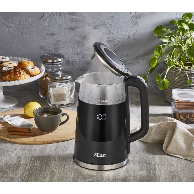 Fierbator electric Zilan ZLN7859 Negru, ecran digital, putere 2200W, panou de comanda tactil