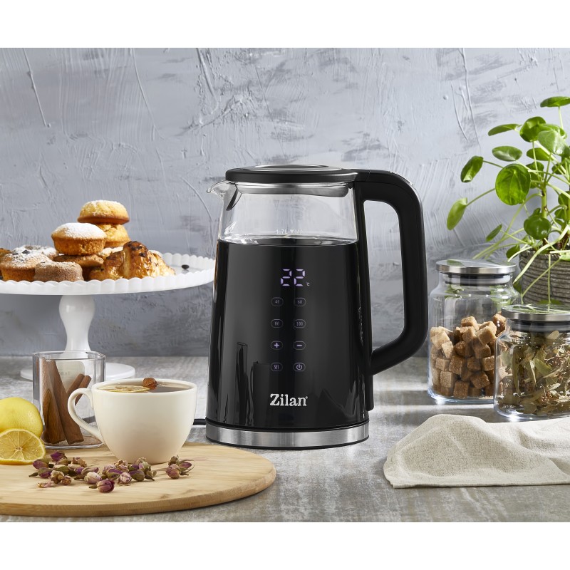 Fierbator electric Zilan ZLN7859 Negru, ecran digital, putere 2200W, panou de comanda tactil