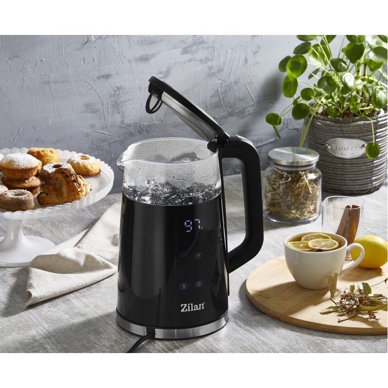 Fierbator electric Zilan ZLN7859 Negru, ecran digital, putere 2200W, panou de comanda tactil