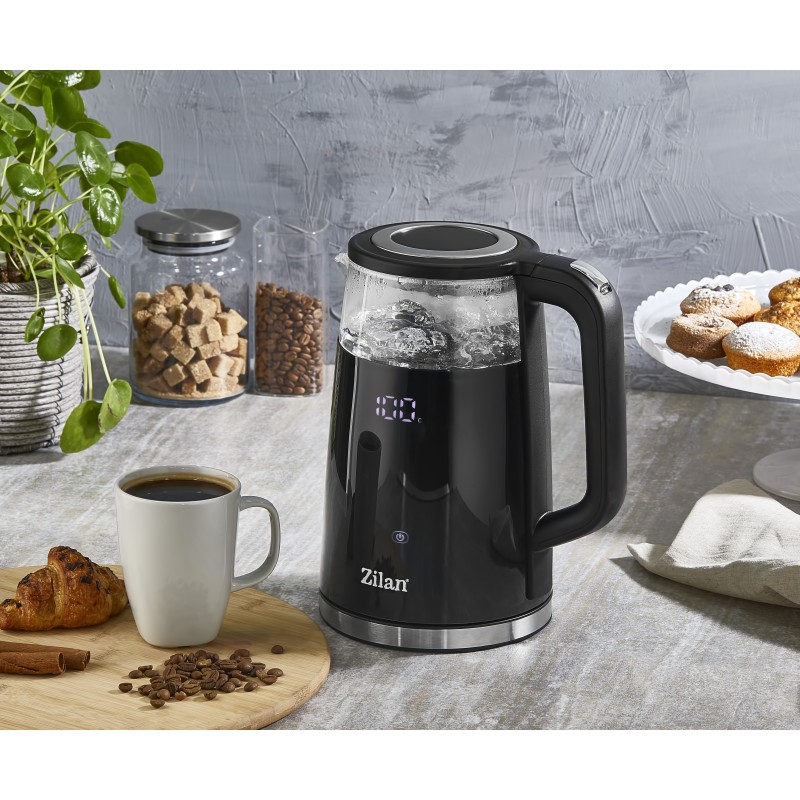 Fierbator electric Zilan ZLN7859 Negru, ecran digital, putere 2200W, panou de comanda tactil