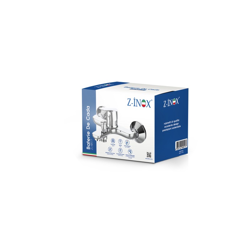 Baterie de cada Z-Inox ZLN8177 + furtun de 1.5 m + para dus, Argintiu