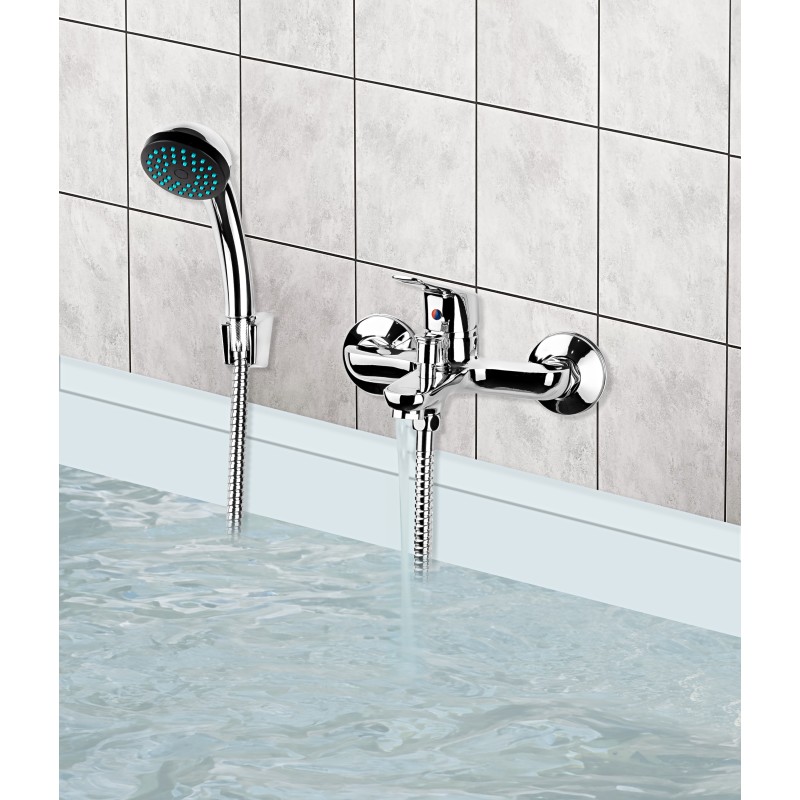 Baterie de cada Z-Inox ZLN8177 + furtun de 1.5 m + para dus, Argintiu