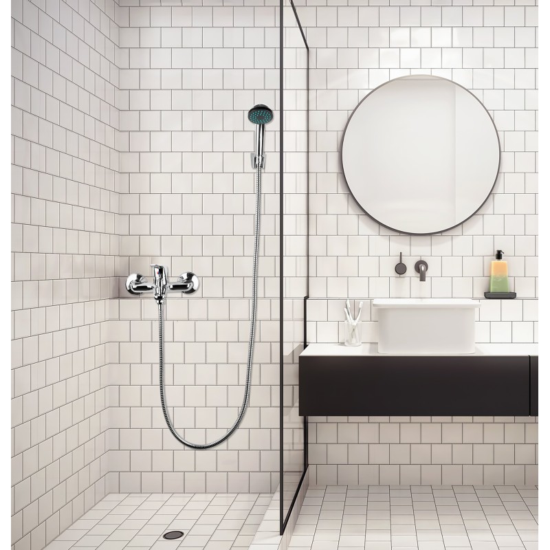 Baterie de cada Z-Inox ZLN8177 + furtun de 1.5 m + para dus, Argintiu