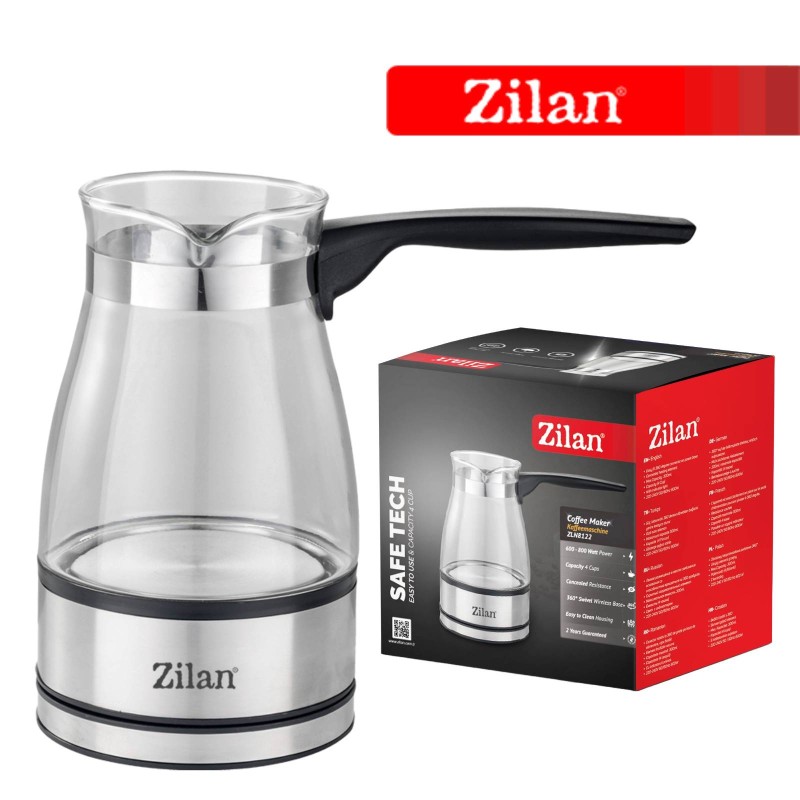 Ibric electric Zilan ZLN8122, transparent, putere 800W, capacitate 500 ml, sticla