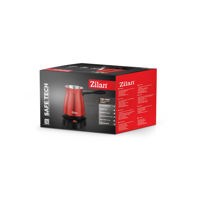 Ibric electric Zilan ZLN3627 Rosu, putere 800W, Capacitate 6 cesti