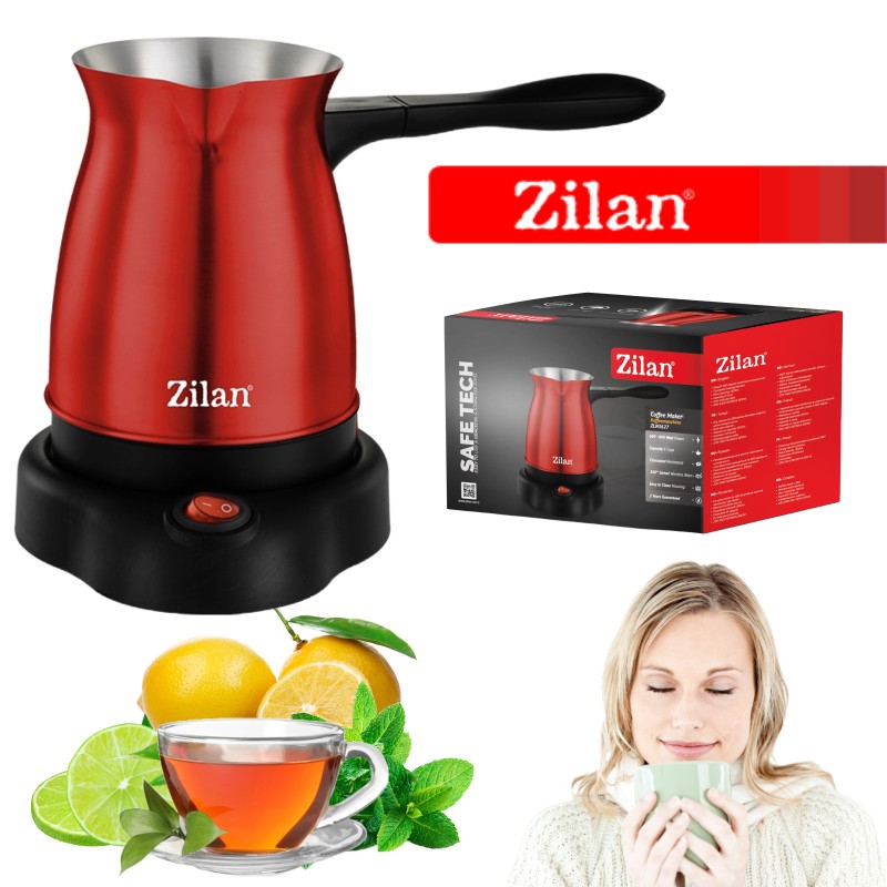 Ibric electric Zilan ZLN3627 Rosu, putere 800W, Capacitate 6 cesti