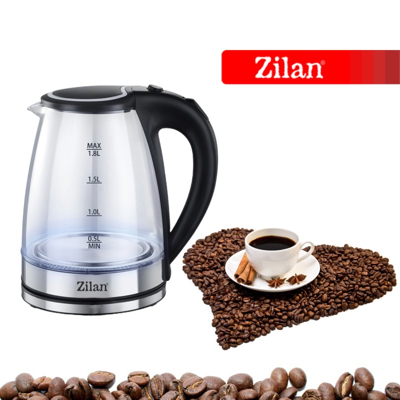 Fierbator electric Zilan ZLN8115, putere 1800 W, capacitate 1.8 litrii, transparent