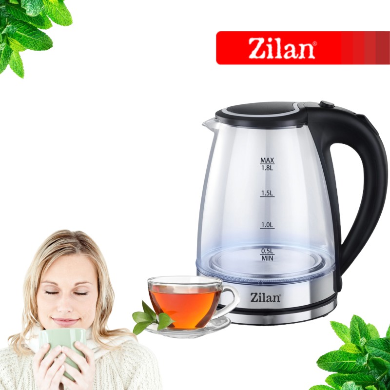Fierbator electric Zilan ZLN8115, putere 1800 W, capacitate 1.8 litrii, transparent