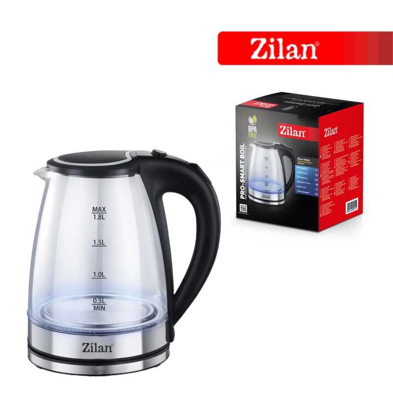 Fierbator electric Zilan ZLN8115, putere 1800 W, capacitate 1.8 litrii, transparent