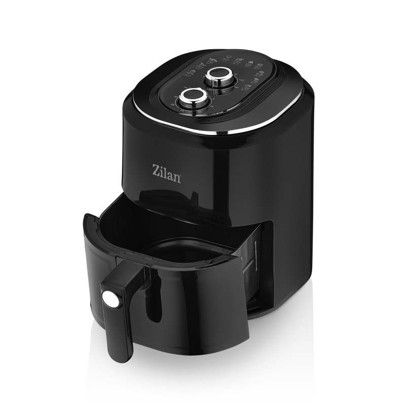 Friteuza cu aer cald Zilan ZLN8019 Neagra, putere 1360W, Capacitate 6 Litri, temperatura reglabila